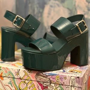 Jeffrey Campbell Teal Patent